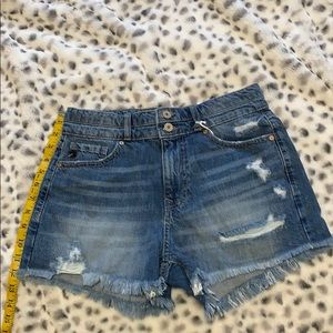 KanCan High Rise Two Button Denim Shorts Small